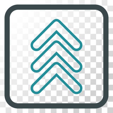 İşaretçi yukarı vektör simgesi bir çerçeve içinde üçlü