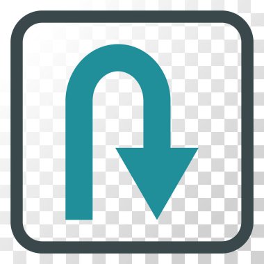 U dönüş vektör simgesi bir çerçeve içinde