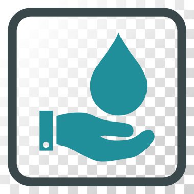 Su Servisi vektör simgesi bir çerçeve içinde