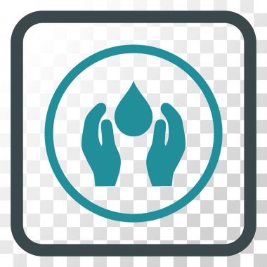 Su bakım vektör simgesi bir çerçeve içinde