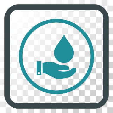 Su Servisi vektör simgesi bir çerçeve içinde