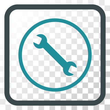 İngiliz anahtarı vektör simgesi bir çerçeve içinde