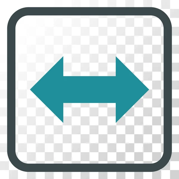 Horizontal Exchange Arrows Vector Icon In a Frame — Stock Vector