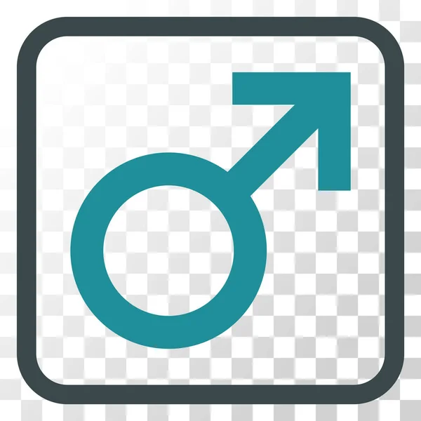 Icône vectorielle de symbole masculin dans un cadre — Image vectorielle