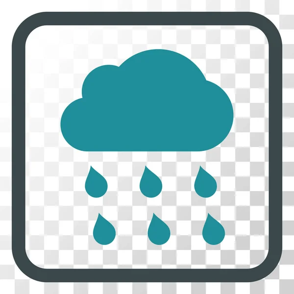 Regenwolken-Vektor-Symbol in einem Rahmen — Stockvektor