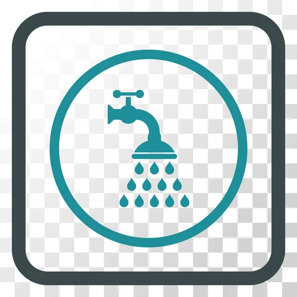 Shower Tap Vector Icon In a Frame — Stock Vector