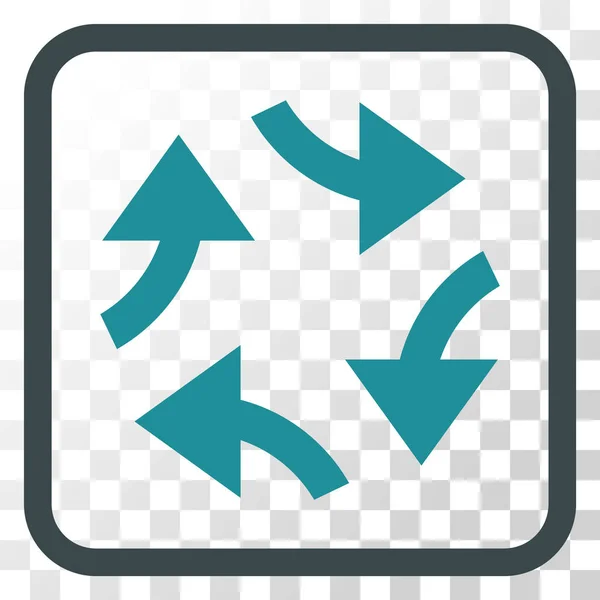 Krouživým pohybem šipek vektorové ikony v rámečku — Stockový vektor