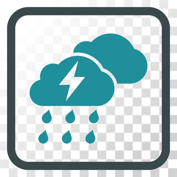 Thunderstorm Clouds Vector Icono en un marco — Archivo Imágenes Vectoriales