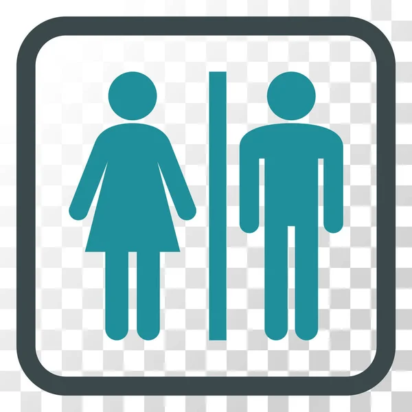 WC πρόσωπα διάνυσμα εικονίδιο σε ένα πλαίσιο — Διανυσματικό Αρχείο