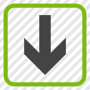 Vektör simgesi bir çerçeve içinde aşağı ok