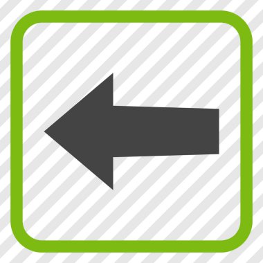 Ok sol vektör simgesi bir çerçeve içinde