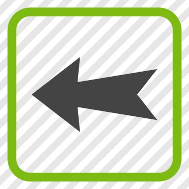 Ok sol vektör simgesi bir çerçeve içinde