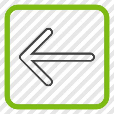 Ok sol vektör simgesi bir çerçeve içinde