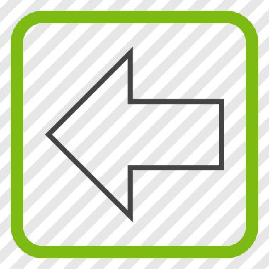 Ok sol vektör simgesi bir çerçeve içinde