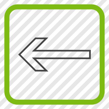 Ok sol vektör simgesi bir çerçeve içinde