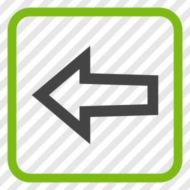 Ok sol vektör simgesi bir çerçeve içinde