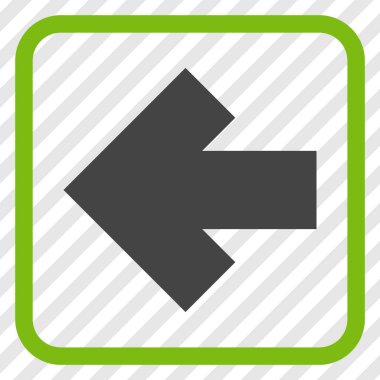 Ok sol vektör simgesi bir çerçeve içinde