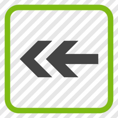 Ok sol vektör simgesi bir çerçeve içinde