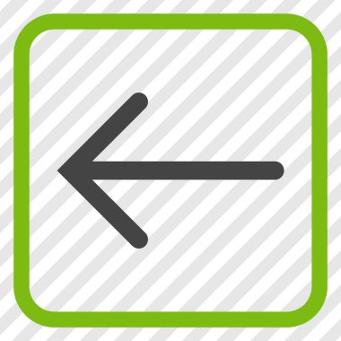 Ok sol vektör simgesi bir çerçeve içinde