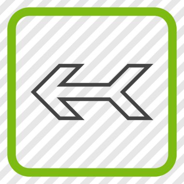 Ok sol vektör simgesi bir çerçeve içinde