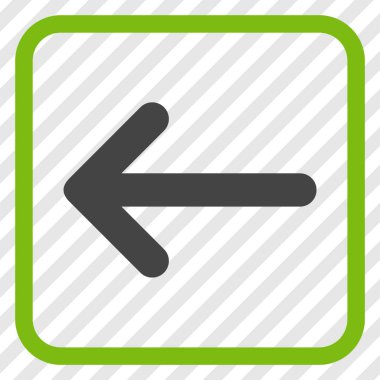 Ok sol vektör simgesi bir çerçeve içinde