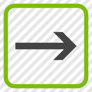 Ok sağ vektör simgesi bir çerçeve içinde