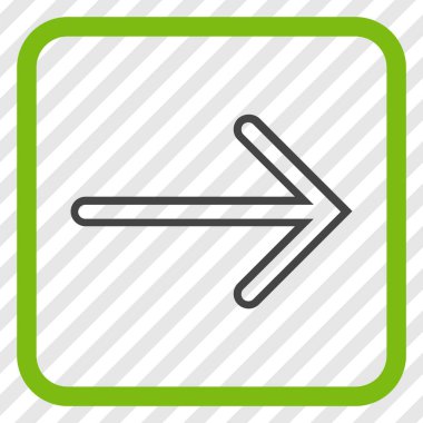 Ok sağ vektör simgesi bir çerçeve içinde