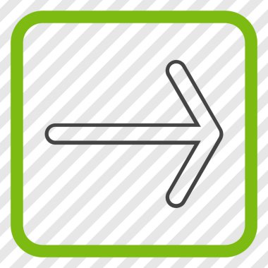 Ok sağ vektör simgesi bir çerçeve içinde