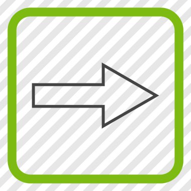 Ok sağ vektör simgesi bir çerçeve içinde