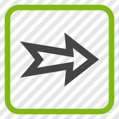 Ok sağ vektör simgesi bir çerçeve içinde