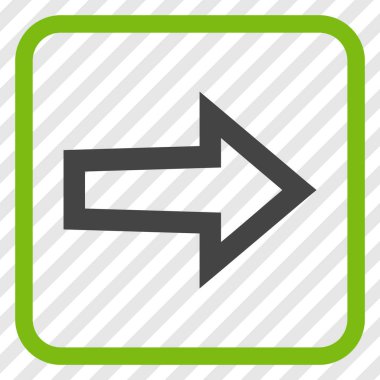 Ok sağ vektör simgesi bir çerçeve içinde