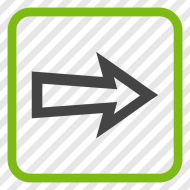 Ok sağ vektör simgesi bir çerçeve içinde