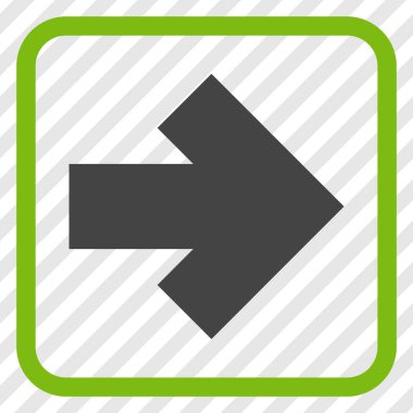 Ok sağ vektör simgesi bir çerçeve içinde