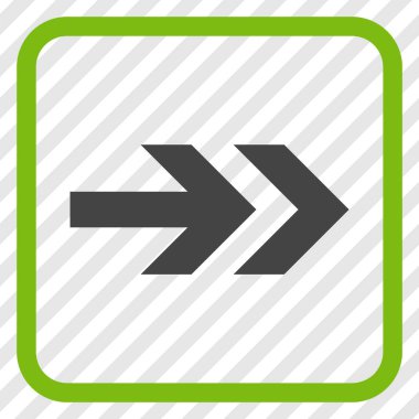 Ok sağ vektör simgesi bir çerçeve içinde