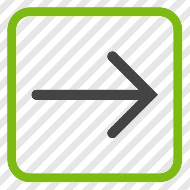 Ok sağ vektör simgesi bir çerçeve içinde