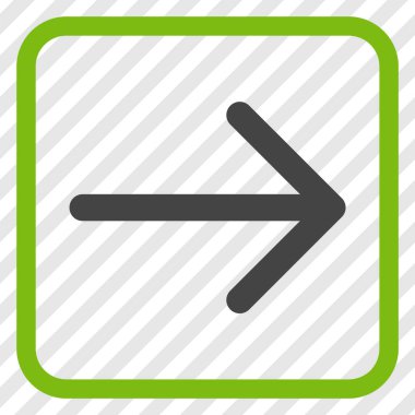 Ok sağ vektör simgesi bir çerçeve içinde