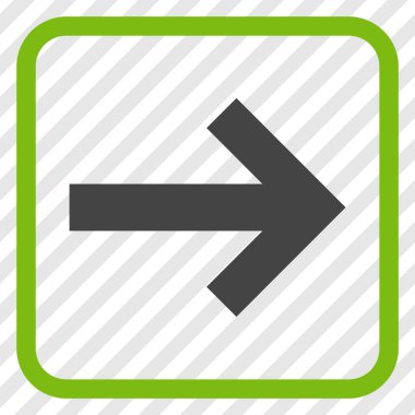 Ok sağ vektör simgesi bir çerçeve içinde