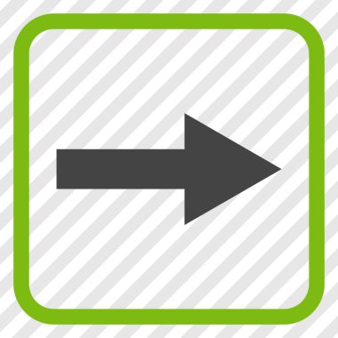 Ok sağ vektör simgesi bir çerçeve içinde