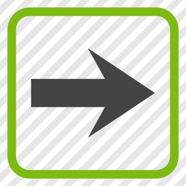 Ok sağ vektör simgesi bir çerçeve içinde