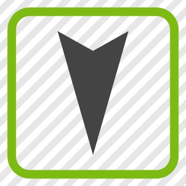 Vektör simgesi bir çerçeve içinde aşağı ok ucu