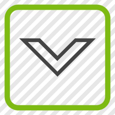 Vektör simgesi bir çerçeve içinde aşağı ok ucu