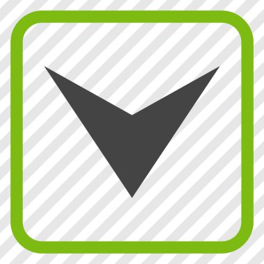 Vektör simgesi bir çerçeve içinde aşağı ok ucu