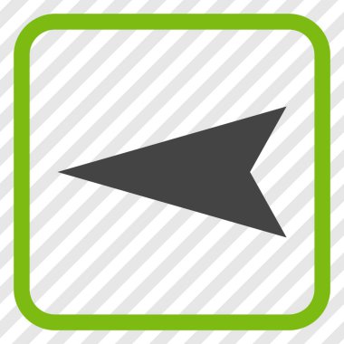 Ok ucu sol vektör simgesi bir çerçeve içinde