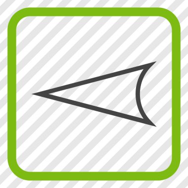 Ok ucu sol vektör simgesi bir çerçeve içinde