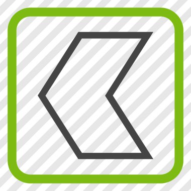 Ok ucu sol vektör simgesi bir çerçeve içinde