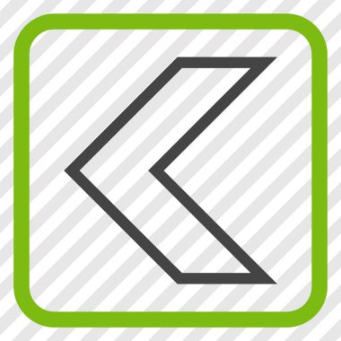 Ok ucu sol vektör simgesi bir çerçeve içinde