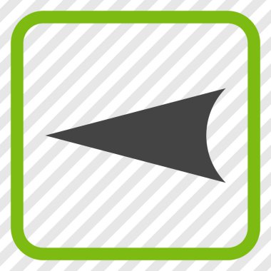 Ok ucu sol vektör simgesi bir çerçeve içinde