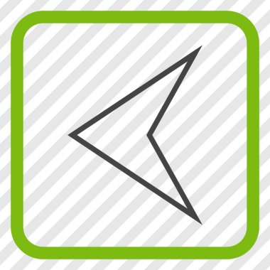 Ok ucu sol vektör simgesi bir çerçeve içinde