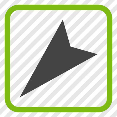 Ok ucu sol aşağı vektör simgesi bir çerçeve içinde