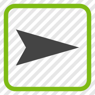 Ok ucu doğru vektör simgesi bir çerçeve içinde